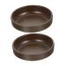Zerodeko 2pcs Chili Sauce Snack Plate Mini Appetizer Plate Ice Cream Bowl Kitchen Gadgets Pickles Melamine 9X9X2.4CM Brown