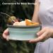 ColorCoral Collapsible Silicone Camping Bowl with Lid and Stainless Steel Fork - 1200ML Blue - Buy Online on GoSupps.com