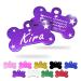Ibera Gifts - Personalized supporters for medium -sized to large dogs and cats in bone shape - engraving dog brand collar dog neck band Name personalized dog (purple stars) stars purple