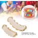 Verdant Touch Hip Hop Grillz Tooth Set - Shiny Multicolor Gold Halloween Accessories for Trendy Smile - Buy Online on GoSupps.com