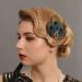 Asooll Peacock Feather Hair Clip - 1920s Flapper Headpiece with Red Crystal - Festival Costume Hair Accessories for Women - Buy Online on GoSupps.com