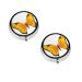 (Pretty Butterflies) Round Pill Box 3 Compartment Pill Box Mini Decorative Pocket Purse Portable Travel Medicine Tablet Vitamin Holder Organizer Pill Case