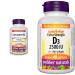 Webber Naturals Coenzyme Q10 (CoQ10) 100mg 60 Softgels & Vitamin D3 2500 IU Extra Strength 180 Softgels For Healthy Bones Teeth and Helps Prevent Vitamin D Deficiency Naturals Coenzyme Q10 + Vitamin D3