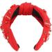 Knotted Headbands for Women Girls Heart Rhinestone Embellished Fashion Head Band for Valentine Day Date Night Birthday Party (Red) - Buy Online on GoSupps.com