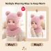 MAMUNU Kids Winter Hat Scarf with Double Pom Pom Design - Pink (One Size-3 Years) - Buy Online on GoSupps.com