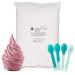 ZippySweets - Pink Cotton Candy Soft Serve Mix - Soft Serve Ice Cream Machine Mix 6 Pound Bag with 4 Colour Changing Spoons for Interactive Ice Cream Experience