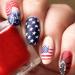 YOSOMK 4th of July Press on Nails Short Almond Fake Nails with American Flag Designs Independence Day Patriotic Matte False Nails Statue of Liberty Glue on Nails for Women 2A-Blue&4th of July