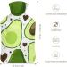 Green Avocado Hot Water Bottle with Plush Cover - Cozy Hand Warmer for Adults & Children - 26.5x15.3cm | International Shipping Available - Buy Online on GoSupps.com