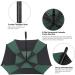 G4Free 62 Inch Vented Golf Umbrella - Windproof Auto Open - Double Canopy - Oversized Stick Umbrella - Black/Dark Green - Buy Online on GoSupps.com