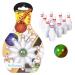 ArtCreativity Mini Bowling Game, Set of 12, Each Set Includes 10 Miniature Pins and 1 Marble Bowling Ball, Tabletop Bowling Sets for Kids and Adults, Party Favors, Goodie Bag Fillers, and Small Prizes