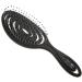 Head Jog 08 Paddle Brush Flexible Soft Pin Bristles Detangling Wet Or Dry Hair. Gentle Brushing Hairbrush. Detangle Brushes For Straight Curly & Wavy Hair Types. (Monochrome Collection Charcoal)