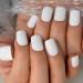 All White Square Glossy Gel Press On Nails - Long Lasting Faux Ongles for Daily Life - Buy Online on GoSupps.com