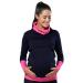 HAPPY MAMA Boutique Women's Maternity Nursing Jumper Sweeathirt 348 16-18 Navy & Fuchsia