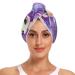 Stars Purple Unicorn Hair Towel 2 Pack Super Absorbent Hair Drying Towel Quick Dry Hair Turbans Head Towel with Button Twisty Wrap for Women Girls