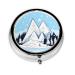 Snow-Capped Mountainsround Pill Box 3 Compartment Round Pill Box Organizer #Portable Travel Pill Box for Traveling.