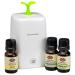 Fabulous Frannie Nebulizing Aromatherapy Diffuser Set with Pure Therapeutic Un-Diluted Essential Oils Lemon De-stress & Fresh Air