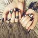Hujl 24-Piece Bling Bowknot Punk Black & White Artificial Nails Set | Easy Full Lid Nail Art for Stunning Looks - Buy Online on GoSupps.com