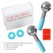 Rotating Stainless Steel Ice Globes for Facials - Unbreakable Cooling Roller Balls for Face Neck & Eyes | Anti-Aging Cryo Sticks to Reduce Dark Circles Puffiness & Wrinkles - Blue - Buy Online on GoSupps.com