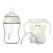 Gulicola Natural Glass Baby Bottle with Protective Silicone Sleeve  Varibale Flow Nipple  Wide Neck  7 oz  White