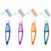 4Pcs Denture Brush Retainer Brush Denture Toothbrush Portable Denture Cleaning Brush Double Bristle Head Denture Brush False Teeth Brush for Cleaning Retainers (Blue Purple Green Orange)