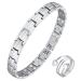 Vicmag Magnetic Bracelet Women Titanium Steel Ultra Strength Magnetic Bracelet Gift with Removal Tool (Double Row Silver)