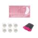 3x100 Packs- Lint Free Lash Extension Eye Gel Patches & Glue Rings Holder Eyelash Extension Rings & Eyelash Mascara Brushes Wands Pink Combo