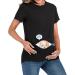 Maternity Funny Shirt Short Sleeve Pregnancy Tee Top Black M | Side Ruched for Comfort | Shop Now - Buy Online on GoSupps.com