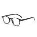 Anti Blue Light Retro Spring Hinge Round Computer Reading Glasses Gaming Readers Reduce Eye Fatigue +0.0 Shiny Black Black 0.0 x