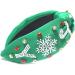 Bottone Knot Wide Brim Christmas Headband/Green Color Beads Embellished Yoga Sports Christmas Headband for Woman - Buy Online on GoSupps.com