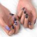 Sethexy Medium Matt Ballerina False Nails - Blue Fire Coffin Nail Tips with Glue | 24 Acrylic Press-On Nails for Women & Girls - Buy Online on GoSupps.com