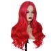 Fancy Long Red Wavy Wig for Women | Natural-Looking Heat-Resistant Synthetic Curly Hair for Parties - Buy Online on GoSupps.com