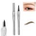 Cooklesa Eyebrow, Cooklesa Upgraded Natural Waterproof Eyebrow Pen with Microfine Tip, Two-Pronged Eyebrow Pencil, Long-Lasting Natural Brow 3D Waterproof Microblading Eyebrow Pen (#02 Brown)