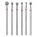 Sibba 6pcs Cuticle Drill Bit Set Flame Stainless Steel Bit with Case Manicure Pedicure Diamond Drill Polishing File Grinding Heads Tools Metal Professional Carbide Remover Bits Acrylic Gel Nails Round 6pcs Round End
