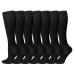Compression Socks for Women and Men 7 Pairs Medical Compression Stockings 15-20 mmHg Support Socks for Athletic Varicose Veins Running Cycling Hiking Flight Travel Nursing Pregnancy Black L-XL