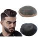 Real hair toupet for men nlw men toupet fine mono center with poly around hair replacement system natural real hair piece for men hair real hair wigs 6 * 8 " #1b 8 * 6