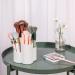 Round Plastic Makeup Brush Holder - 4 Compartment Organizer for Vanity, Bathroom, Dresser - White - Buy Online on GoSupps.com
