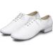 Minishion Men's TH173 Lace-up Leather Latin Dance Shoes 8.5 White (2.5cm Heel) - Buy Online on GoSupps.com