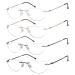 Eyekepper 4 Pack Rimless Reading Glasses Lightweight Women Men Half Moon Reader +2.25 4 Pack Mix - 2 2.25 x