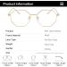 Gleyemor Blue Light Glasses for Women & Men - Vintage Octagonal Metal Gold Frame 52mm Computer Glasses - Buy Online on GoSupps.com