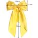 Furling Pompoms Big Bow Hair Barrette Clip - Satin Silky Bow with Long Tail | French Barrette Hair Clip - Cute Gift for Women Girls - Buy Online on GoSupps.com