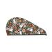 Hair Towel Wrap Hair Drying Towel with Button Towel Turban Head Towel to Dry Hair Quickly (Rabbits On Floral)
