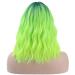 BERON 14 Ombre Green Wig - Short Curly Synthetic Wig with Bangs & Wig Cap - Buy Online on GoSupps.com