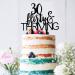 30 Flirty & Thriving Cake Topper Funny 30th Birthday Party Decor Dirty Thirty Cake Topper Birthday Party Decorations Supplies(Black)
