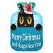 Timid Cat Christmas Kitty hot water bottle with soft fleece cover 2 litre hot water bag for hot and cold compresses