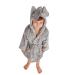 Bamu Baby Town Bathrobe for boys and girls unisex soft plush fleece with hood sizes 624 months 26 years 12-18 months elephant gray