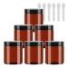 Tianzd 6 pieces small 80 ml brown plastic empty cream can with black lid 80 g empty socket screw box sheet metal cans cosmetic tap 6 pieces spatula brown 80ml
