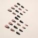 Justotry 24-Piece Stiletto Nails Set Glitter Black French Press-On Nails & Pink Almond Art Artificial Short Fingernails for Women - Buy Online on GoSupps.com