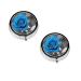 Blue Rose Printed Mini Round Pill Box Pill Box 3 Compartment Medicine Pill Case Pill Organizer Travel Pillbox Portable Pill Box for Pocket Home Office Use