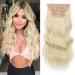 Clip in extensions blond hair extension braid like real hair cheap hair part extensions synthetic art hair for women long double weft hair part full head 4-pcs platinum blond wig 50cm 200g 077j whiteblond