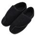 MEJORMEN Men's Diabetic Slippers Adjustable House Shoes Warm Plush Fleece Comfortable Non-skid Relief for Wide Swollen Feet Elderly Diabetes Swelling Edema Arthritis 10 Stripe Black
